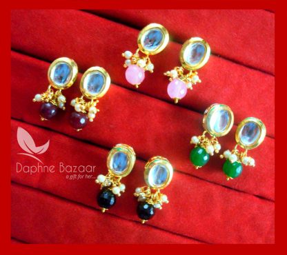 CKE70127, Super Saver Four Pairs of Oval Kundan Tops for Women, Best Gift For Wife