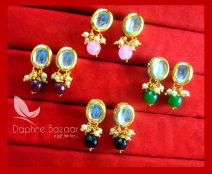 CKE70127, Super Saver Four Pairs of Oval Kundan Tops for Women, Best Gift For Wife-view2