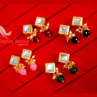 CKE73456, Super Saver Four Pairs of Square Kundan Tops for Women, Best Gift For Wife