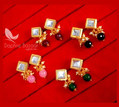 CKE73456, Super Saver Four Pairs of Square Kundan Tops for Women, Best Gift For Wife