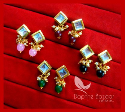CKE73456, Super Saver Four Pairs of Square Kundan Tops for Women, Best Gift For Wife-VIEW2