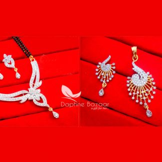 CMP1329 Daphne Zircon Designer Mangalsutra Pendant Set Combo for Women