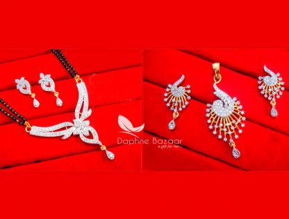 CMP1329 Daphne Zircon Designer Mangalsutra Pendant Set Combo for Women