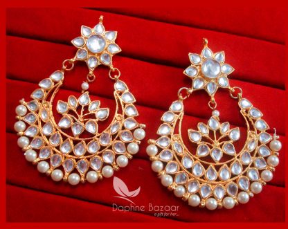 KE30 Bollywood Fashion Gold Plated Kundan Earrings For Women