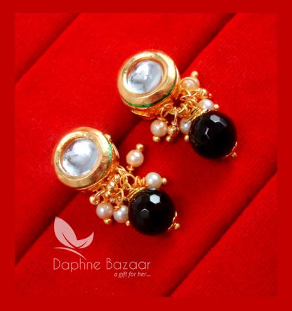 KE63, Daphne Black Circle Shape Kundan Tops For Women, Best Gift For Girlfriend