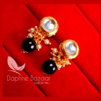 KE63, Daphne Black Circle Shape Kundan Tops For Women, Best Gift For Girlfriend -view2