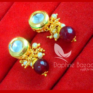 KE65, Daphne Maroon Circle Shape Kundan Tops For Women, Best Gift For Girlfriend -view2