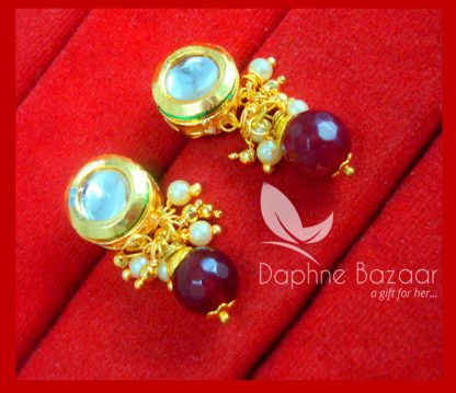 KE65, Daphne Maroon Circle Shape Kundan Tops For Women, Best Gift For Girlfriend -view2