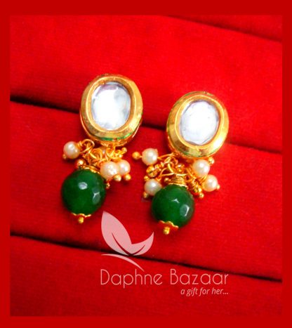 KE70 Daphne Green Oval Shape Kundan Tops Diwali Special For Women-view2