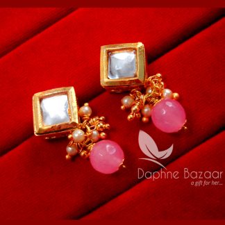 KE74 Daphne Baby Pink Square Shape Kundan Tops Diwali Special For Women