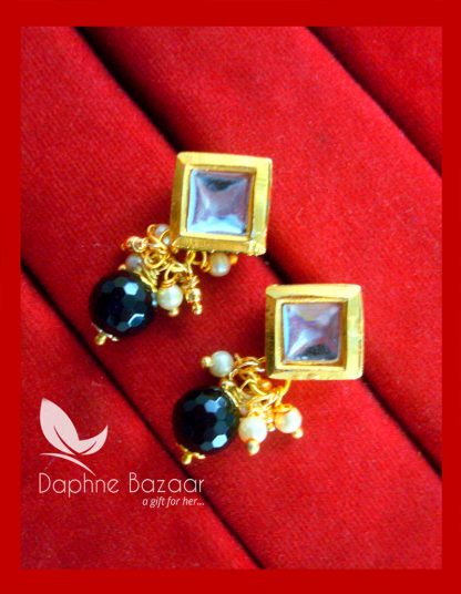 KE75 Daphne Black Square Shape Kundan Tops Diwali Special For Women-view2