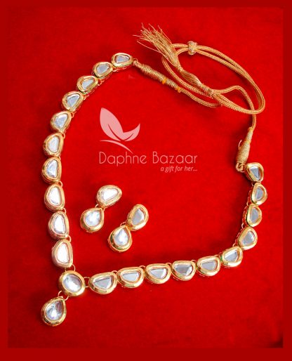 NC71 Traditional Kundan Necklace Set with Earrings Diwali Special For Women
