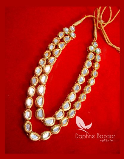NC72 Traditional Double Line Kundan Necklace Diwali Special For Women-view2