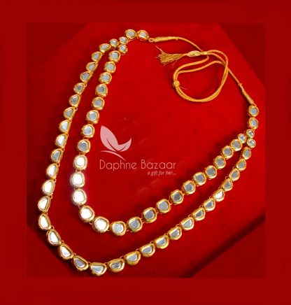 NC73 Traditional Double Line Kundan Necklace Diwali Special For Women