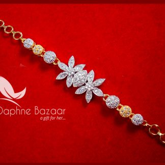 BR57 Daphne Zircon Flora Gold plated Bracelet For Thanksgiving Celebration-2