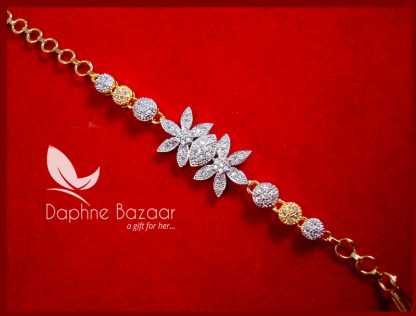 BR57 Daphne Zircon Flora Gold plated Bracelet For Thanksgiving Celebration-2