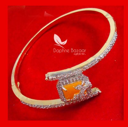 CBU38, Super Saver Four Items Zircon Neon Orange Party Wear Bracelet Thanksgiving Celebration