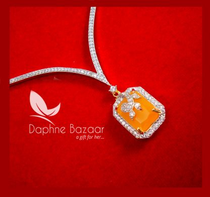 CBU38, Super Saver Four Items Zircon Neon Orange Party Wear Necklace Thanksgiving Celebration-1