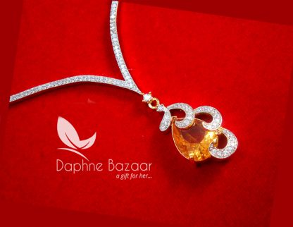 CBU39, Super Saver Four Items Zircon Amber Party Wear Necklace