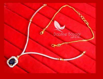 CBU45, Super Saver Four Items Zircon Navy Blue Party Wear Necklace-1