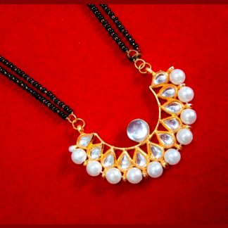 HC33P, Daphne Golden Kundan Pearl Mangalsutra for Women Thanksgiving Celebration