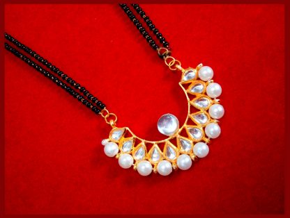 HC33P, Daphne Golden Kundan Pearl Mangalsutra for Women Thanksgiving Celebration