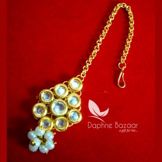 MAG66, Daphne Traditional Kundan Carving Maang Tikka with Pearls Thanksgiving Special-1