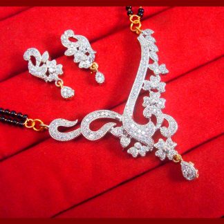 MS87 Daphne Zircon Designer Flora Mangalsutra set for Women Thanksgiving Celebration