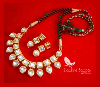 NC74 Traditional Kundan Necklace Set with Earrings Thanksgiving Celebration-1