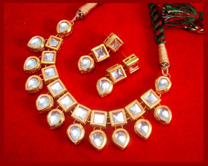 NC74 Traditional Kundan Necklace Set with Earrings Thanksgiving Celebration-4