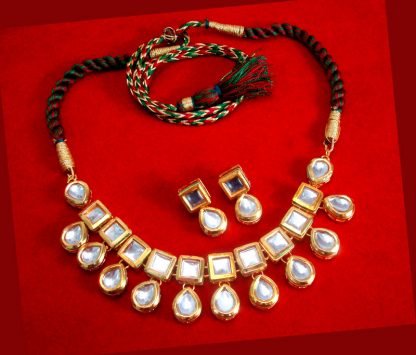 NC76 Traditional Kundan Necklace Set with Earrings and Maang Tikka For Women-3