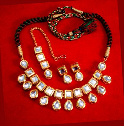 NC76 Traditional Kundan Necklace Set with Earrings and Maang Tikka For Women-6