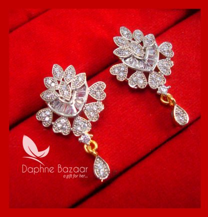 S90, Daphne Silver Art Zircon Earrings for Women