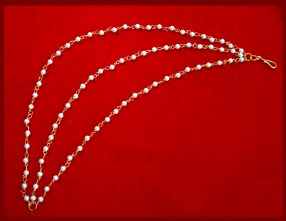 DR17 Indian Stylish Handmade Cultured Pearl Kaan Chain For Wedding-1