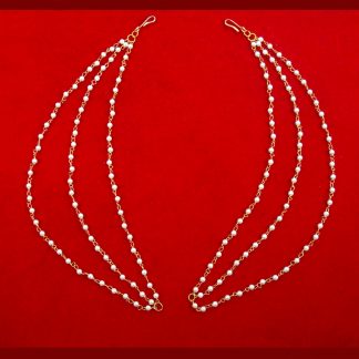 DR17 Indian Stylish Handmade Cultured Pearl Kaan Chain For Wedding-1