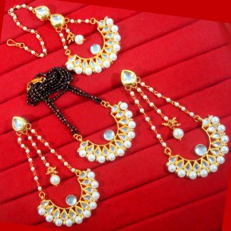 HC33, Daphne Dazzling Kundan Mangalsutra and Maang Tikka Set For New Year for Women-1