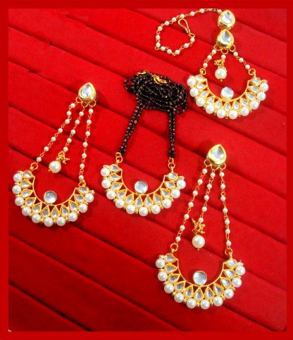 HC33, Daphne Dazzling Kundan Mangalsutra and Maang Tikka Set For New Year for Women-2