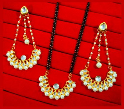 HC33, Daphne Dazzling Kundan Mangalsutra and Maang Tikka Set For New Year for Women-8