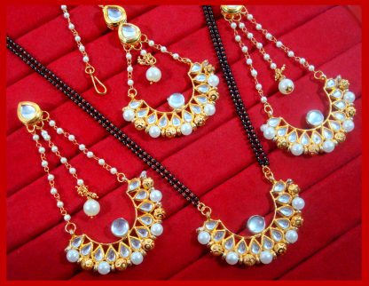 HC34, Daphne Gorgeous Kundan Mangalsutra and Maang Tikka Set For New Year for Women-2