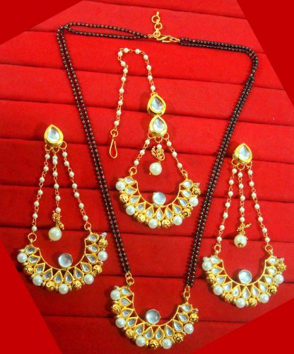 HC34, Daphne Gorgeous Kundan Mangalsutra and Maang Tikka Set For New Year for Women-8