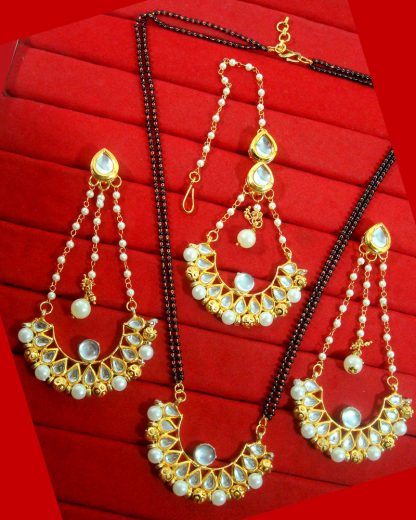 HC34, Daphne Gorgeous Kundan Mangalsutra and Maang Tikka Set For New Year for Women-9