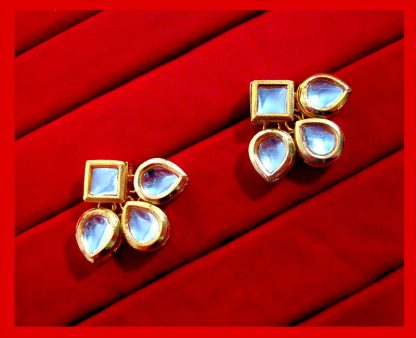 KC12, Daphne Ethnic Kundan Carving Earrings With Maang Tikka For Women-5