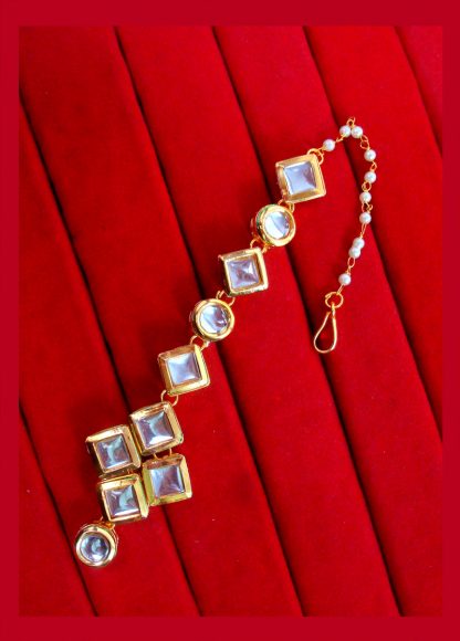 KC19, Daphne Classic Style Kundan Carving Maang Tikka For Women