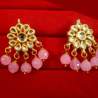 KC22 Latest Kundan Baby Pink Onyx Earrings Set
