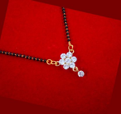 ME42 Bollywood Actress Anika Style Floral Zircon Studded Mangalsutra For Women