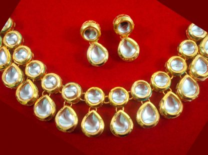 NC94 Fashionable Kundan Necklace Earring Set For Bridal Dresses