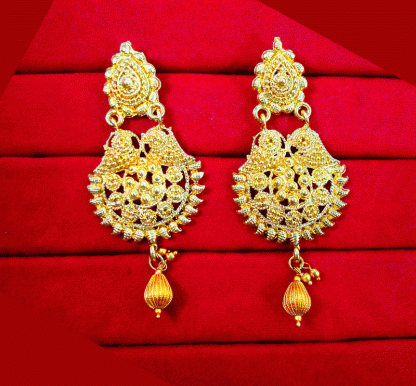 E79 Daphne Gold Plated Fancy Party Wear Earring For Women -1