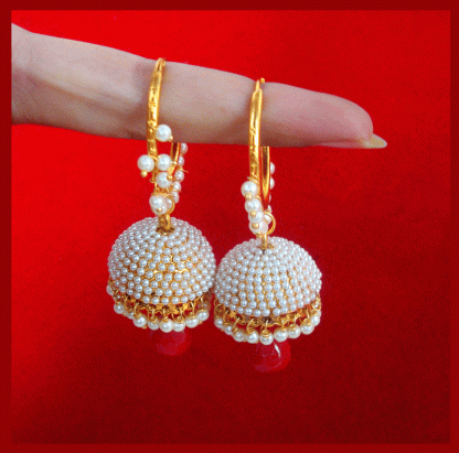 JM15 Daphne Red Drop Jhumki Earrings Valentine Gift for Wife