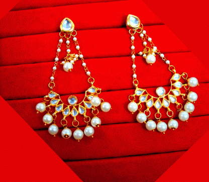 KC24 Classic Style Kundan White Pearls Earring Set