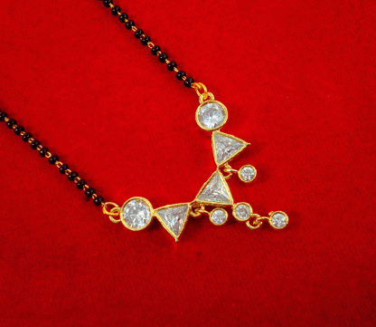 ME72 Daphne Classy Daily Wear Zircon Studded Golden Mangalsutra Valentine Special